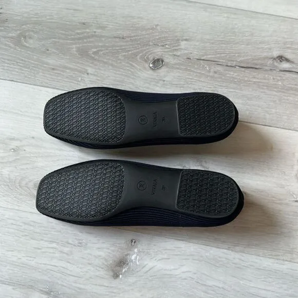 VIVAIA Square-Toe V-Cut Flats (Margot 2.0) Navy new in box