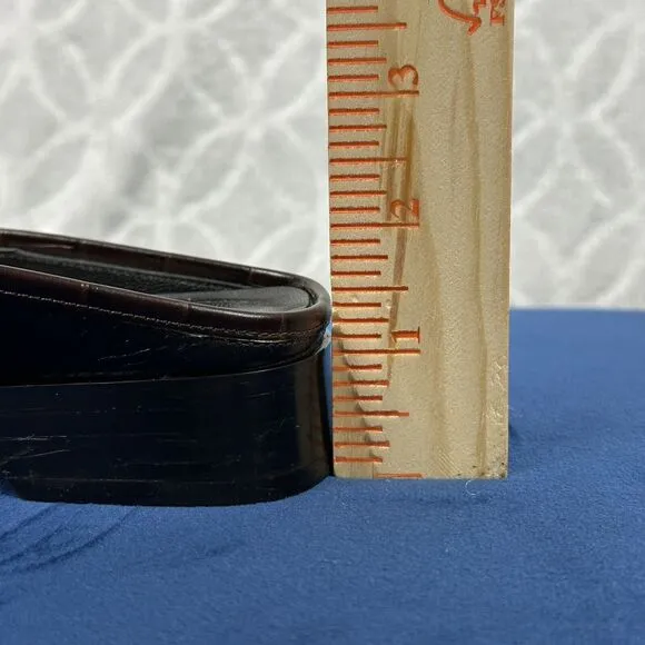 Vtg Brighton Leather Loafers Women 6.5M Brown Black Jodi Slip On Old Money Italy