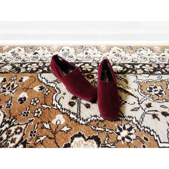 Vtg Robert Clergerie Red Velvet Glove Flats 6.5