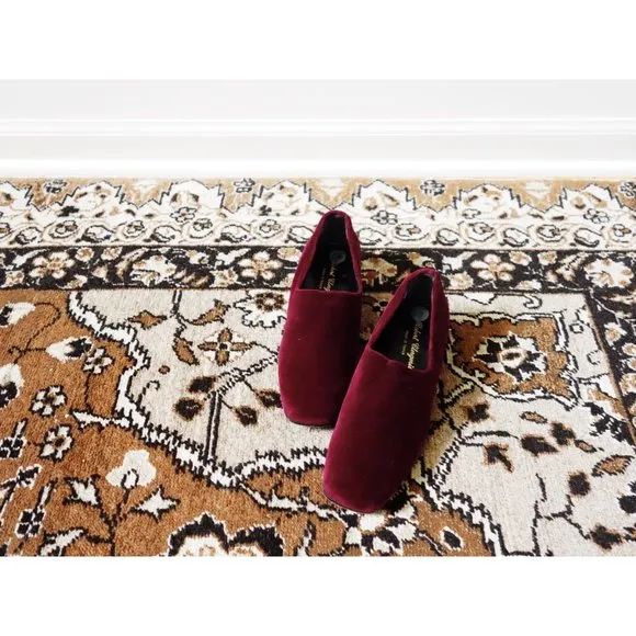 Vtg Robert Clergerie Red Velvet Glove Flats 6.5
