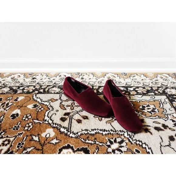 Vtg Robert Clergerie Red Velvet Glove Flats 6.5