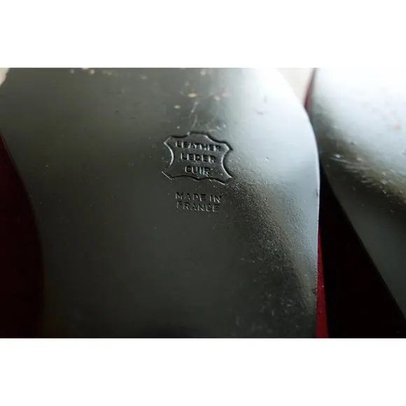 Vtg Robert Clergerie Red Velvet Glove Flats 6.5