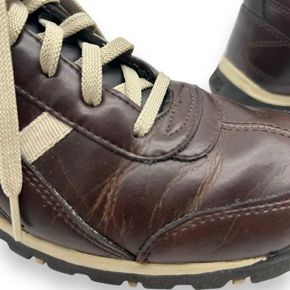 VTG Sketchers Brown Leather Sneakers Men's Size 8.5 Bowling Rockabilly Retro