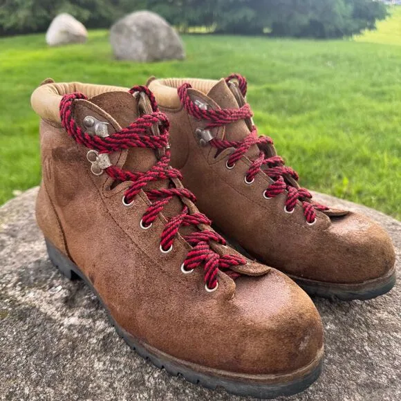 VTG Vasque Vibram Suede Old School Hiking Boots Men’s 8.5/Women’s 10