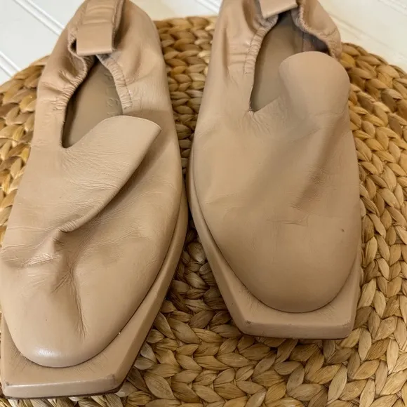 Wal &amp; Pai Modern Malaga Leather Flats Loafers  in Camel Calf 9