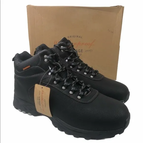 Weatherproof Jason Black Lace Up Hiking Boots