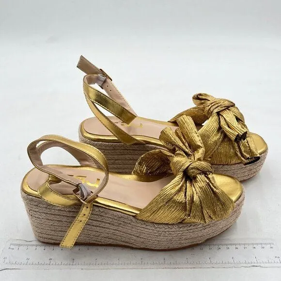 Wedge Platform & Wedge Sandals Wedge Heels for Women Espadrilles Bow Heels Gold