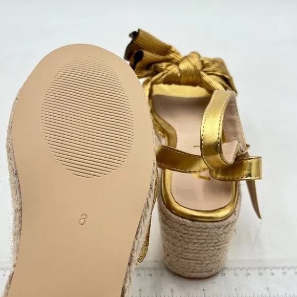 Wedge Platform & Wedge Sandals Wedge Heels for Women Espadrilles Bow Heels Gold