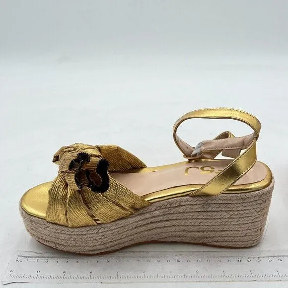 Wedge Platform & Wedge Sandals Wedge Heels for Women Espadrilles Bow Heels Gold