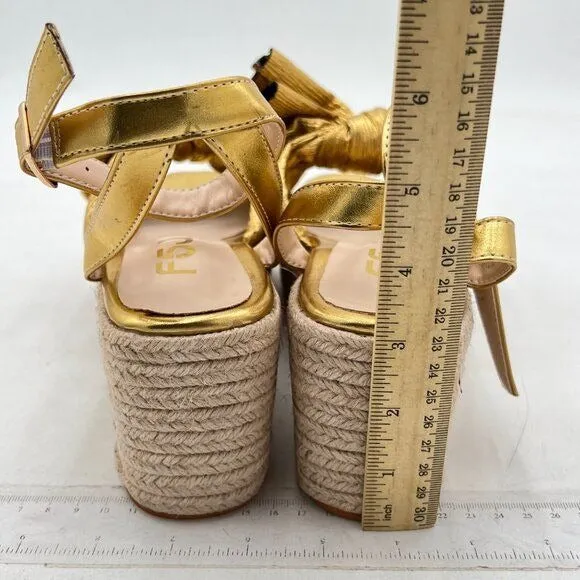 Wedge Platform & Wedge Sandals Wedge Heels for Women Espadrilles Bow Heels Gold