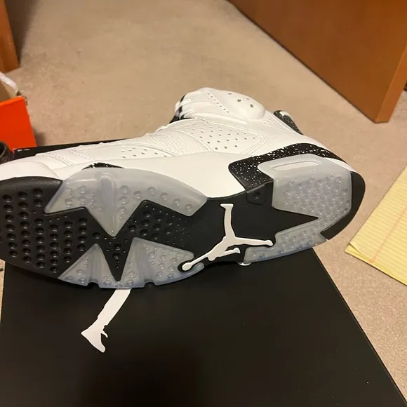 White and Black Air Jordan 6 Sneakers size 12