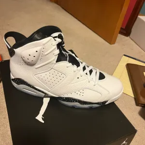 White and Black Air Jordan 6 Sneakers size 12