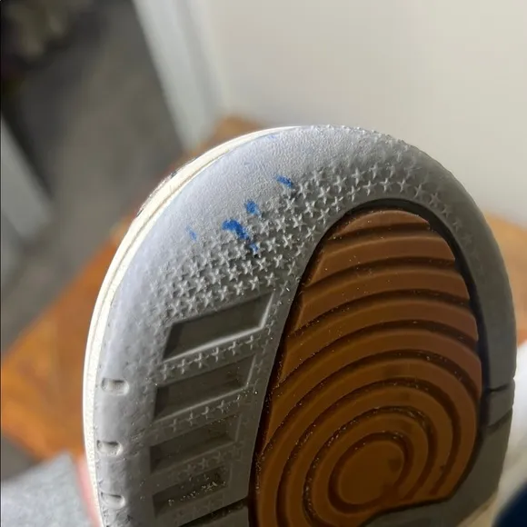 White and Blue Jordan 3 Retro Sneakers, Size 10c