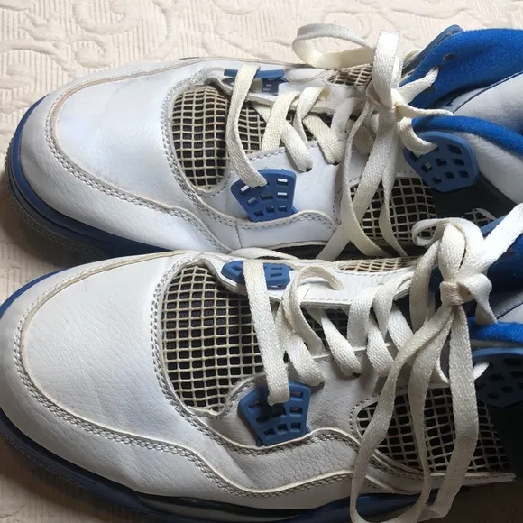 White and Blue rare ahi- top military blues Y2k flight air Jordan  Sneakers