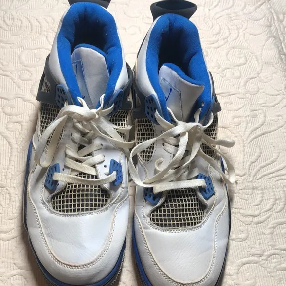 White and Blue rare ahi- top military blues Y2k flight air Jordan  Sneakers