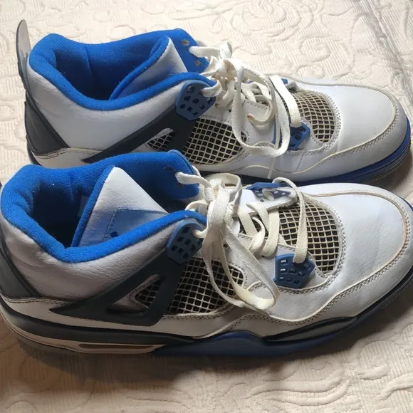 White and Blue rare ahi- top military blues Y2k flight air Jordan  Sneakers