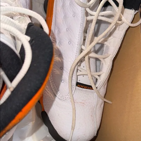 White and Orange Athletic Sneakers