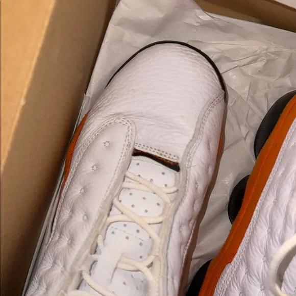 White and Orange Athletic Sneakers