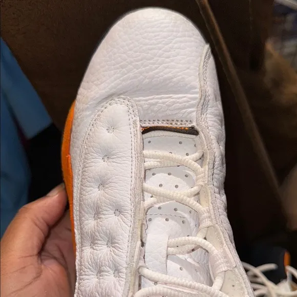 White and Orange Athletic Sneakers