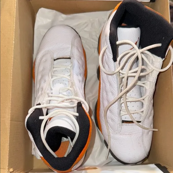 White and Orange Athletic Sneakers