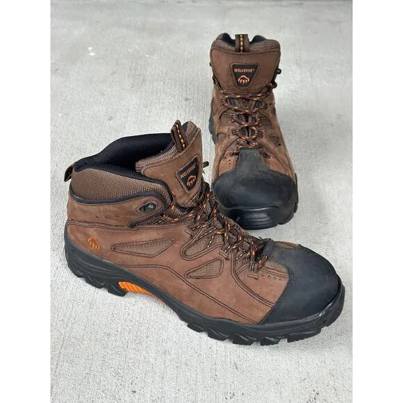 Wolverine Men’s 11M Hudson Steel-Toe Work Boots Dark Brown/Black Nubuck Leather