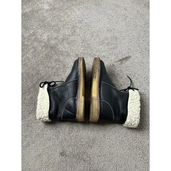 Women Boots Duckfeet Arhus Shearling Lined Crepe Sole Black, Size 40, US 9.5