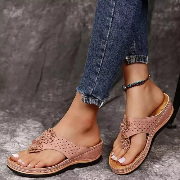 Women Flip Flops Thong Sandals Arch Support Cushion Summer Slippers Shoes