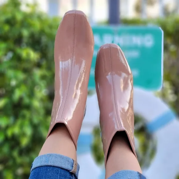 Women's Camel PAT Ankle Square Toe Booties