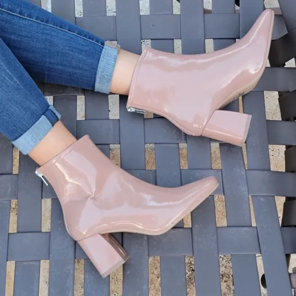 Women's Camel PAT Ankle Square Toe Booties