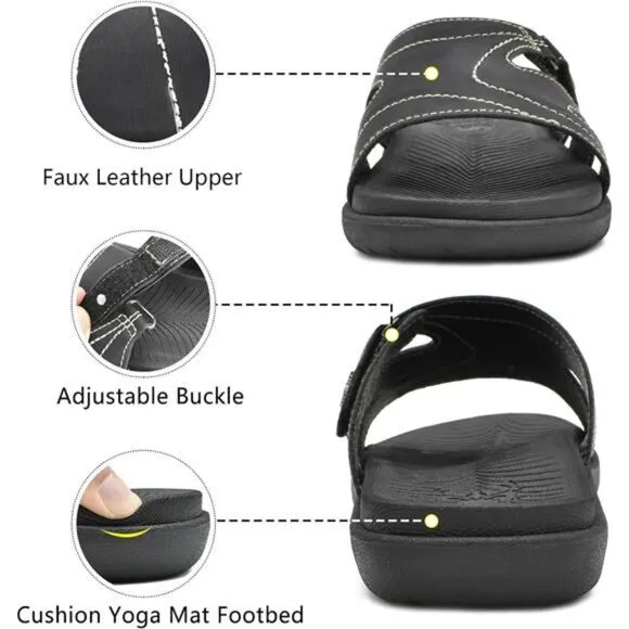 Womens Fashion Orthotic Slides Ladies Lightweight Athletic Yoga Mat