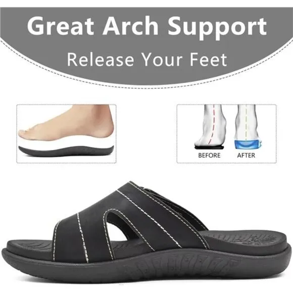 Womens Fashion Orthotic Slides Ladies Lightweight Athletic Yoga Mat