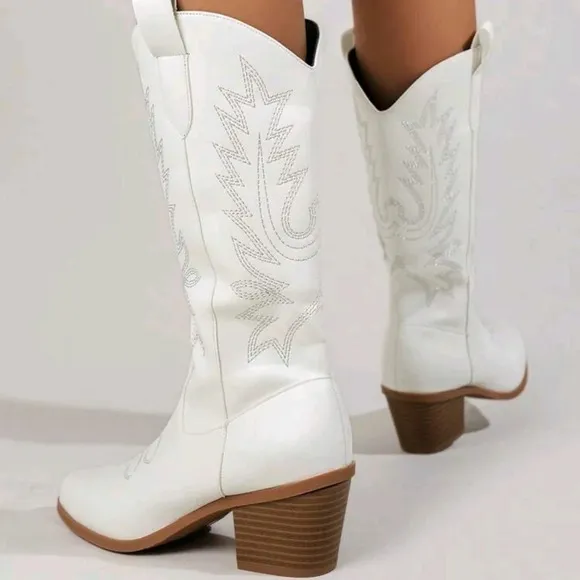 Women's Fashionable Western Boots For Outdoor Activities In Autumn And Winter