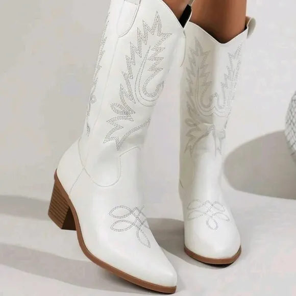 Women's Fashionable Western Boots For Outdoor Activities In Autumn And Winter