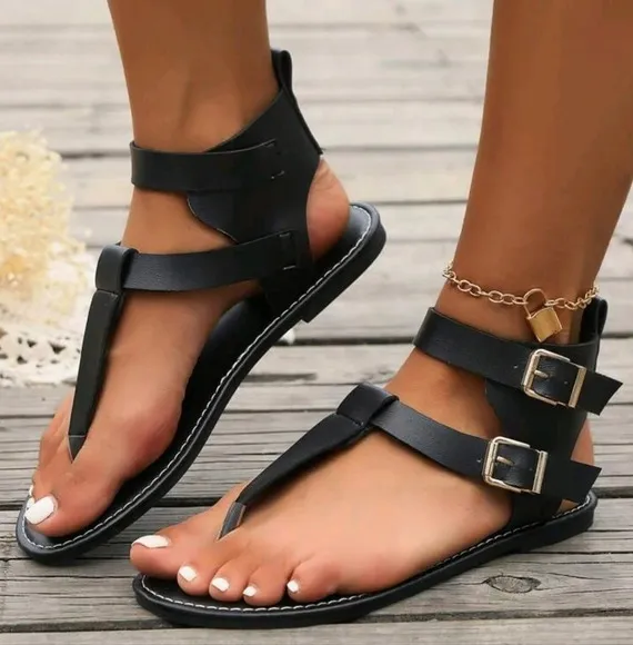 Women's New Slip-On Thong Sandals For Beach Vacation, Flat Heel, Comfortable