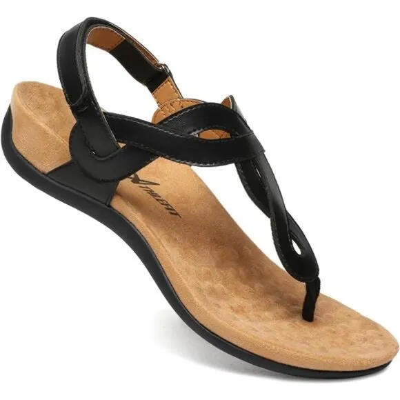 Women's Orthopedic Arch Support Sandals Comfortable Thong T-Strap