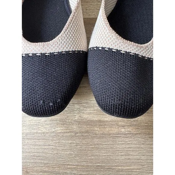Women's Rothy The Square in Tuxedo Flats size 9 Quiet Luxury Boho Lagenlook