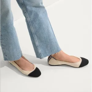 Women's Rothy The Square in Tuxedo Flats size 9 Quiet Luxury Boho Lagenlook
