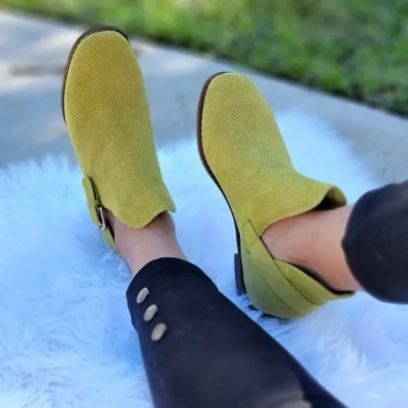 Women's Side Kicks Buckled Cut Out Booties Khaki Color