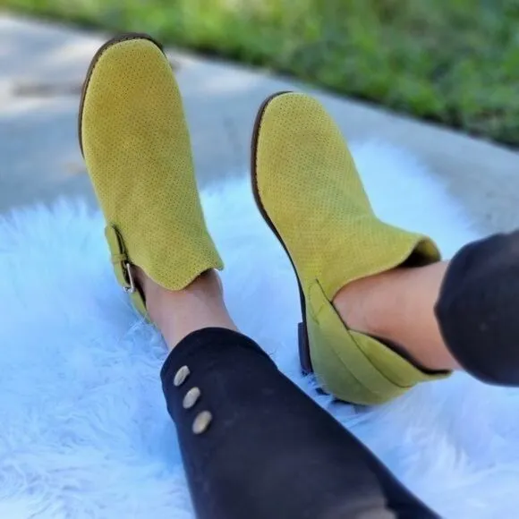 Women's Side Kicks Buckled Cut Out Booties Khaki Color