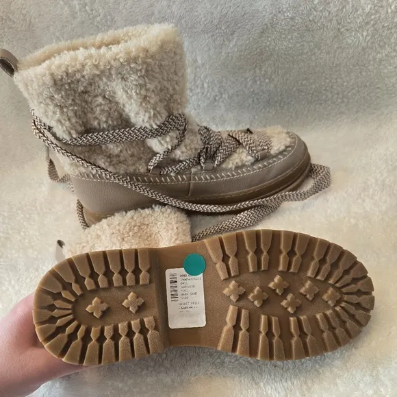 Women's Splendid Tan Shearling Lace-Up Boots