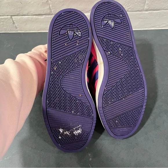 WOMENS sz 6 ADIDAS Court attitude hot pink purple HIGH TOP SNEAKERS