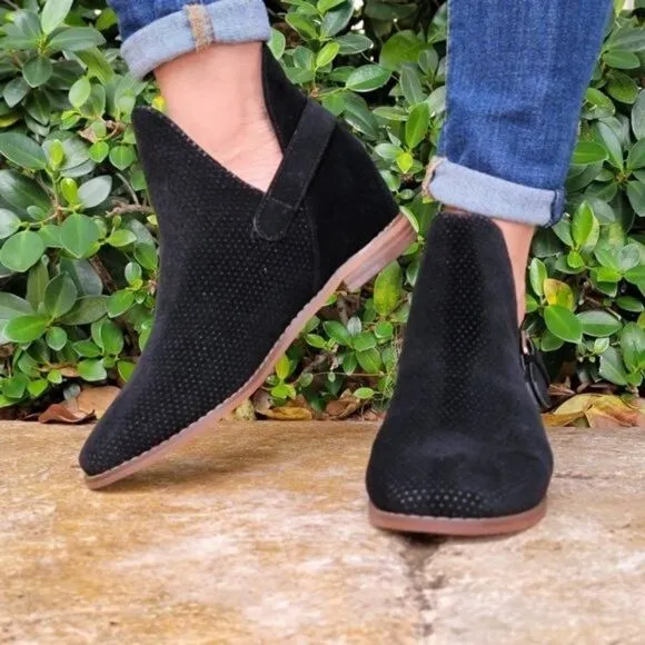 Women's Black Side Kicks Buckled Cut Out Booties