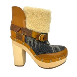 Woolrich Platform Shearling Heeled Boots | 8.5