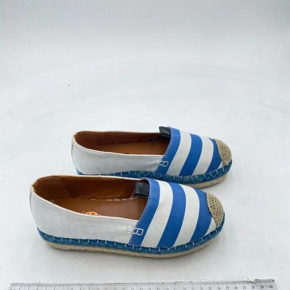 XYD Blue Round Toe Espadrilles Wedge Loafer Platform Heel Casual Resort Shoes