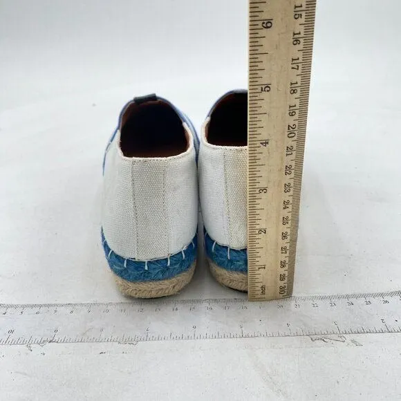 XYD Blue Round Toe Espadrilles Wedge Loafer Platform Heel Casual Resort Shoes