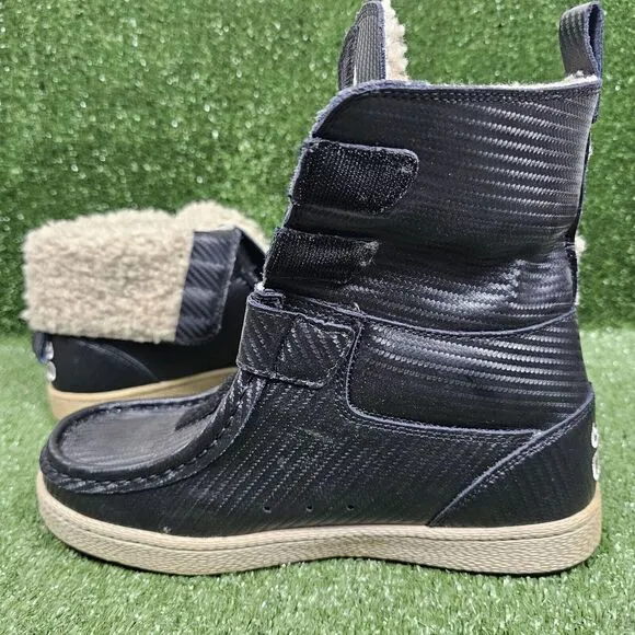 Y2K IPath Black Shearling Lined Strapped Mid‎ Sneakers Mens Size US 10