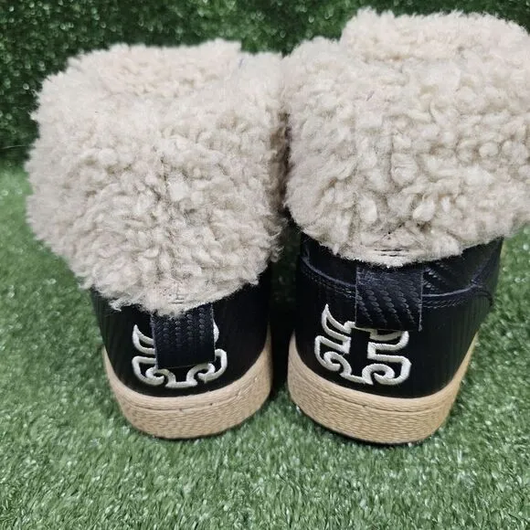 Y2K IPath Black Shearling Lined Strapped Mid‎ Sneakers Mens Size US 10
