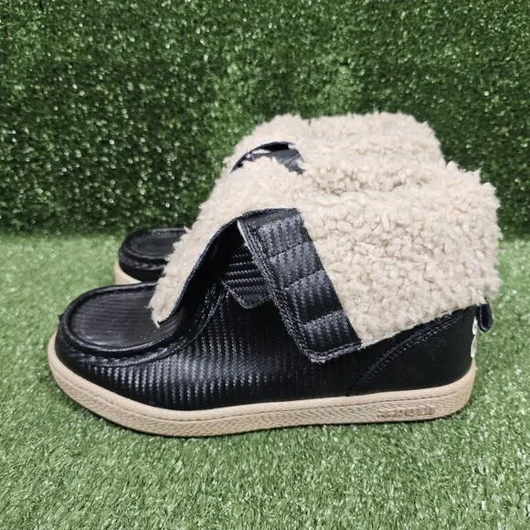 Y2K IPath Black Shearling Lined Strapped Mid‎ Sneakers Mens Size US 10