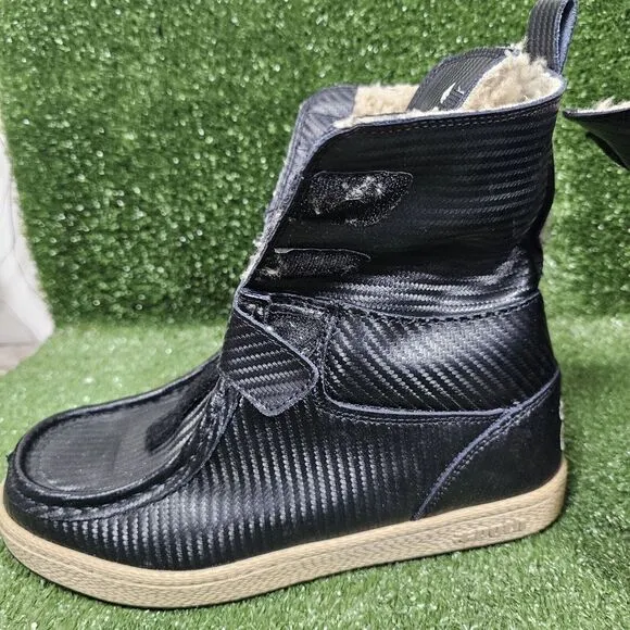 Y2K IPath Black Shearling Lined Strapped Mid‎ Sneakers Mens Size US 10