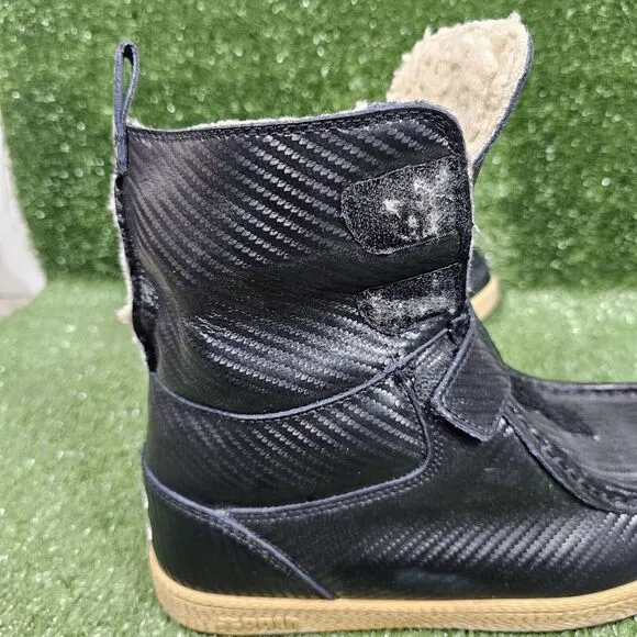 Y2K IPath Black Shearling Lined Strapped Mid‎ Sneakers Mens Size US 10
